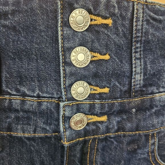 New RE/DONE Corset Mini Skirt in Indigo Flow Denim Womens (26) Small Defect-$285 - Picture 5 of 11